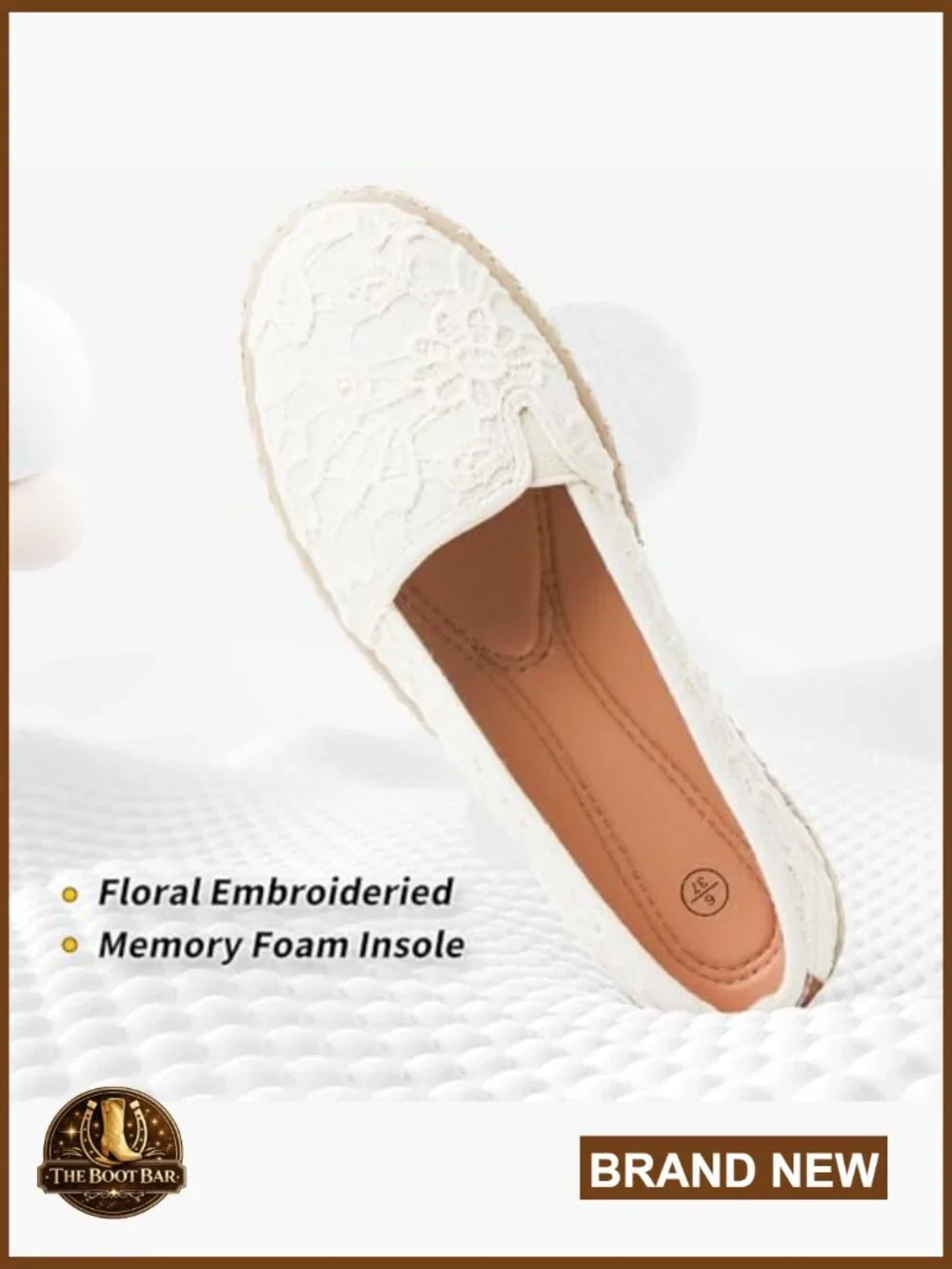 Women's Flats with Embroidered Lace, Breathable Ballet Dress Shoes
